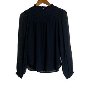 Loft black long‎ sleeve blouse. Size small